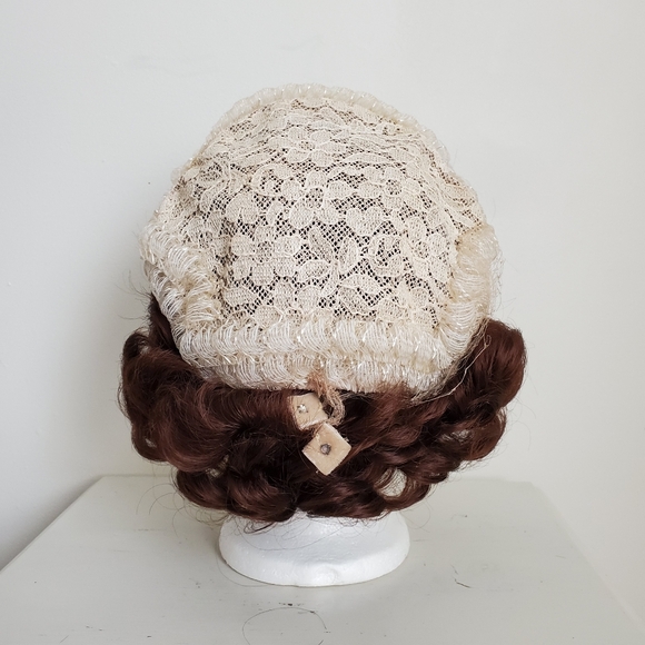 50s Vintage Floral Lace Fascinator Hat - Picture 5 of 14